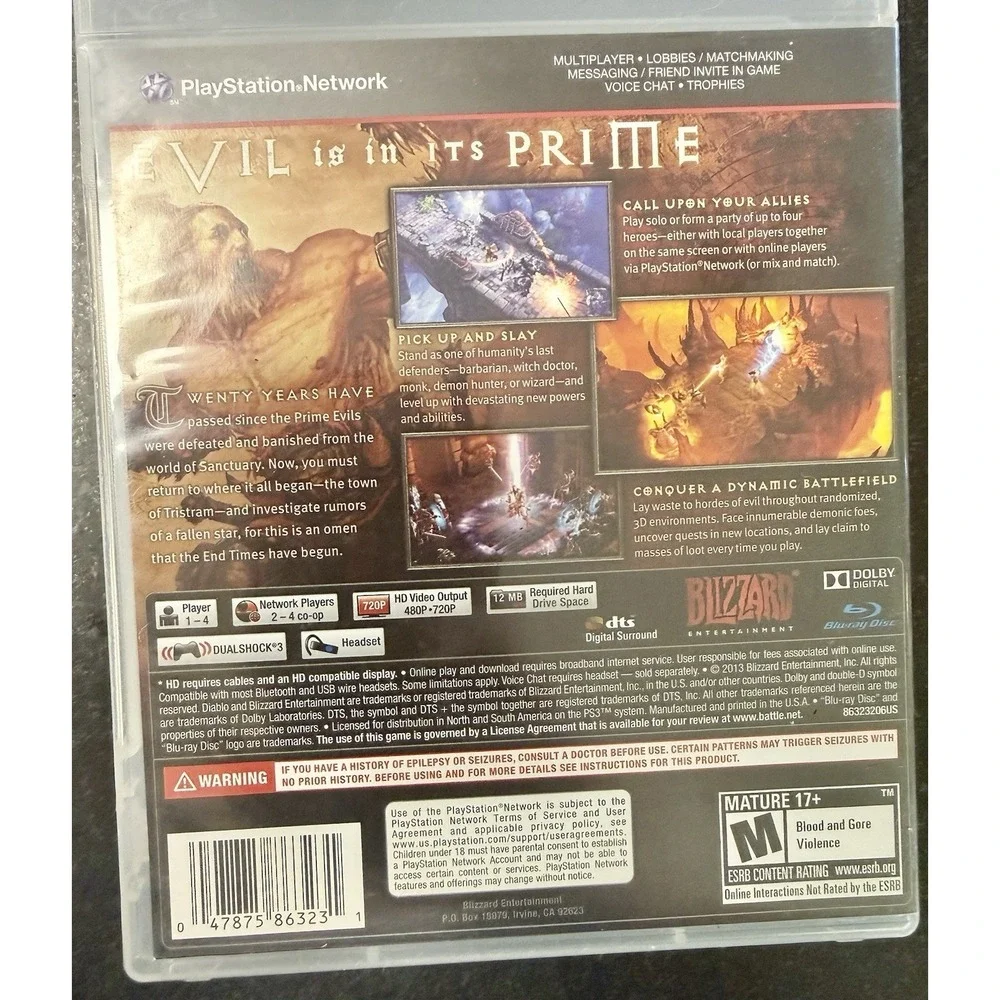 Diablo for Sony Playstation 3 PS3 Complete in Great Shape